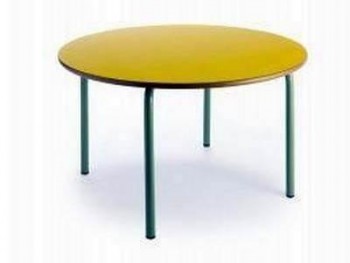 Mesa infantil redonda estructura verde 120 x 54cm amarillo 206440205