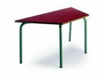 Mesa infantil trapezoidal estructura verde 120x54x60cm rojo 205440305