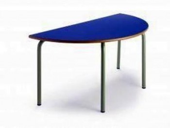 Mesa infantil semicircular estructura verde 120x54x60cm azul 208440405