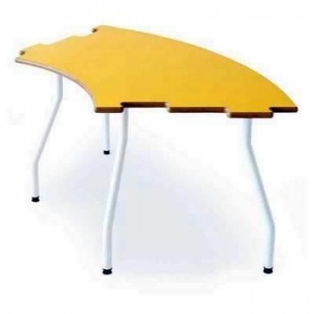 Mesa infantil semicircular estructura blanca 120x60x46cm amarillo D004140201