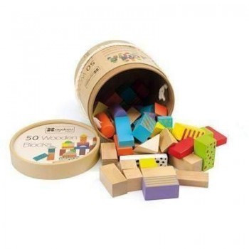 Juego construcción 50 piezas Andreutoys madera colores