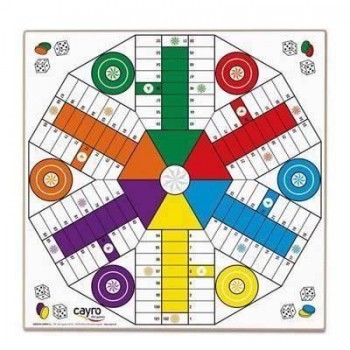 Tablero parchís Cayro - 40 x 40 cm + 5 años - 6 jugadores T-134