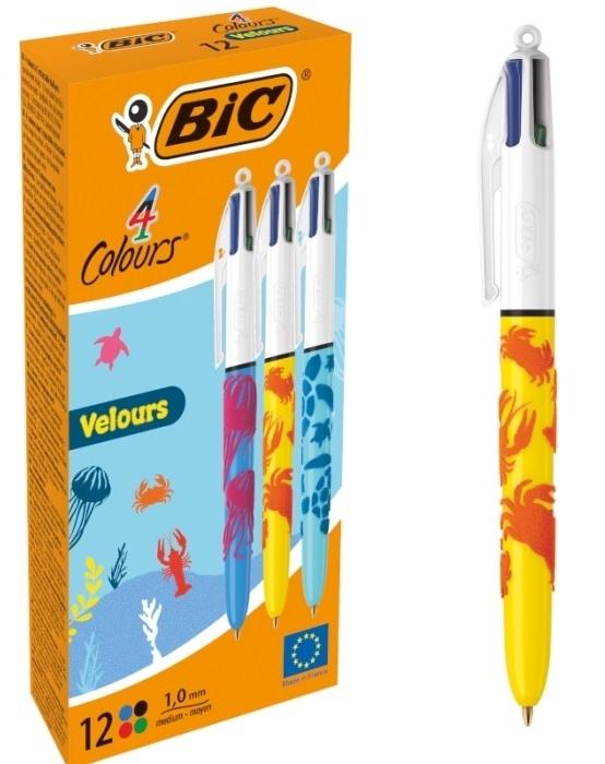 Boligrafo Bic 4 Colores Velvet  B/12 9672771