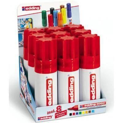 Portatodo con 8 marcadores Edding 3000. Permanente. Punta redonda 1,5-3mm. Colores surtidos 3000-8S