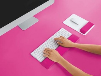 Reposamuñecas para teclado Leitz WOW fucsia/blanco 65230023