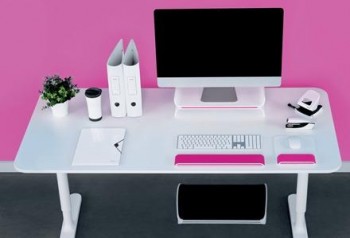 Reposamuñecas para teclado Leitz WOW fucsia/blanco 65230023