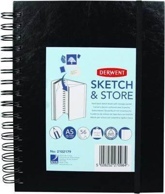 Cuaderno de dibujo Sketch and Store Derwent A5, 56 hojas 165 grs 2102179