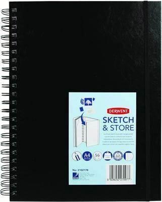 Cuaderno de dibujo Sketch and Store Derwent A4, 56 hojas 165 grs 2102178