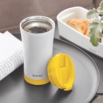 Taza Travel térmica WOW 380 ml, blanco/amarillo 90140016