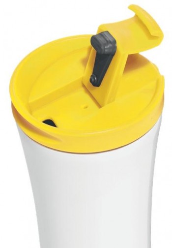 Taza Travel térmica WOW 380 ml, blanco/amarillo 90140016