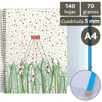 Forrado. Cuaderno Tapa Dura A4 Nature 16502616 Grafoplas