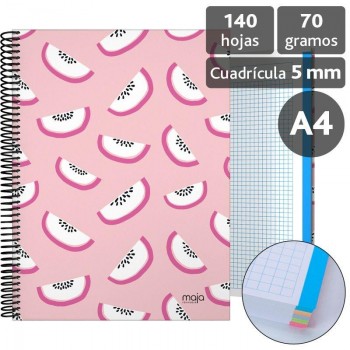 Forrado. Cuaderno Tapa Dura A4 MRönnbäck Kiwi 16501985 Grafoplas