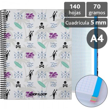 Forrado. Cuaderno Tapa Dura A4 LtL Beach 16501982 Grafoplas