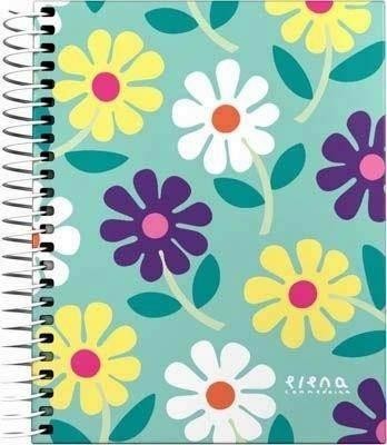 Forrado. Cuaderno Tapa Dura A6 5x5mm FLOWERS 16522667 Grafoplas