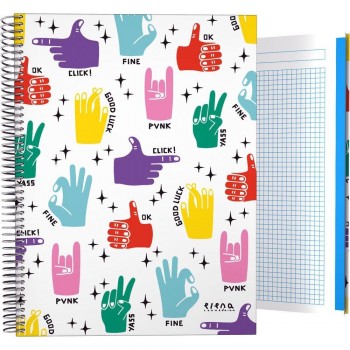 Forrado. Cuaderno Tapa Dura A4 HANDS 16502643 Grafoplas