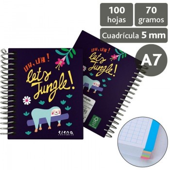 Forrado. Cuaderno Tapa Dura A7 JUNGLE 16532635 Grafoplas