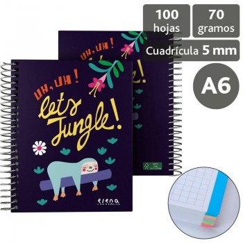 Forrado. Cuaderno Tapa Dura A6 JUNGLE 16522635 Grafoplas