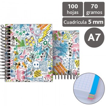 Forrado. Cuaderno Tapa Dura A7 Garabatos 16531994 Grafoplas