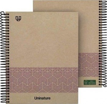 Cuaderno Tapa Dura A5 80H 4x4mm UniNature violeta 88538735 Grafoplas