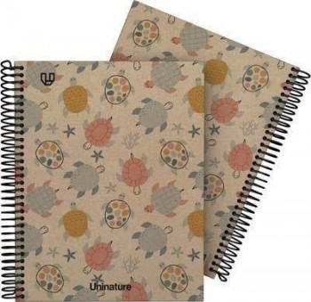 Cuaderno Tapa Dura A5 80H 4x4mm UniNature tortugas 88538602 Grafoplas