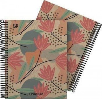 Cuaderno Tapa Dura A5 80H 4x4mm UniNature flores 88538601 Grafoplas