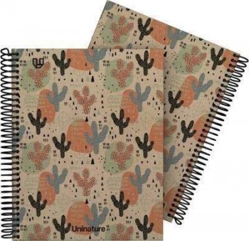 Cuaderno Tapa Dura A5 80H 4x4mm UniNature cactus 88538603 Grafoplas