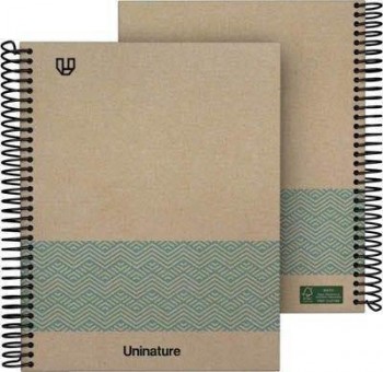 Cuaderno Tapa Dura A5 80H 4x4mm UniNature azul 88538730 Grafoplas