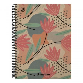 Cuaderno Tapa Dura A4 80H liso UniNature flores 88528701 Grafoplas