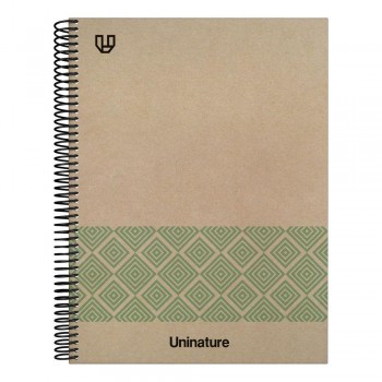 Cuaderno Tapa Dura A4 100H 5x5mm UniNature verde 88500520 Grafoplas