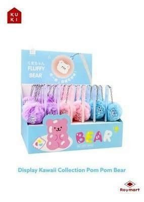 Boligrafos glitter oso con pompon KK-7592