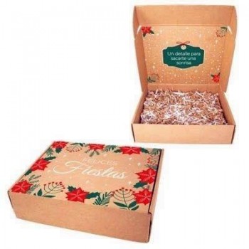 Caja regalo Navidad carton Felices Fiestas 47007 32x27x8 Arguval