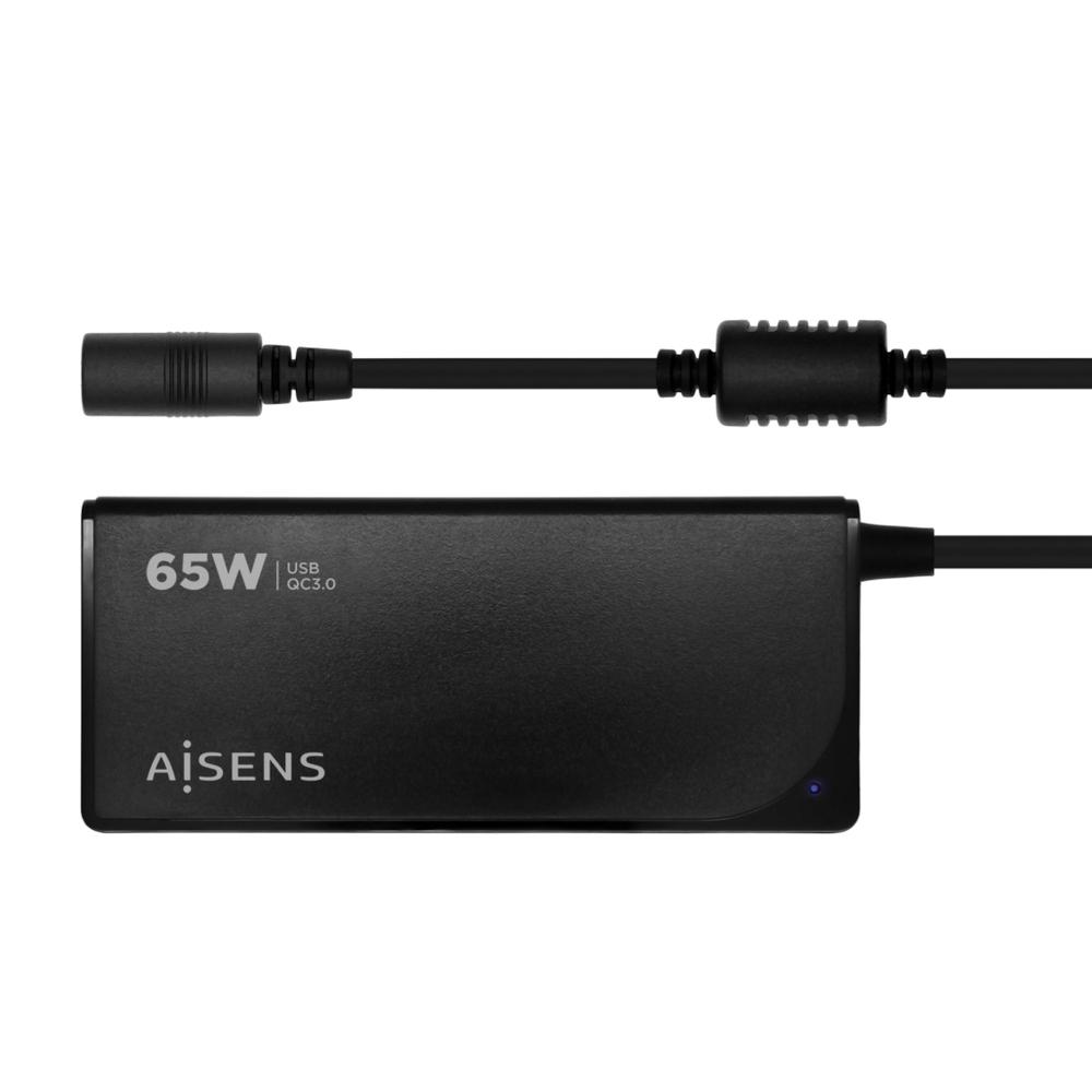 Cargador Universal AISENS ASLC-65WAUTO-BK   65W Multitensión con USB QC 3.0