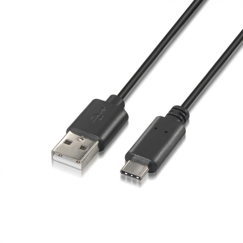 Cable USB AISENS A107-0051   Tipo C a USB-A 2.0 Carga Rápida (1 m, Negro)
