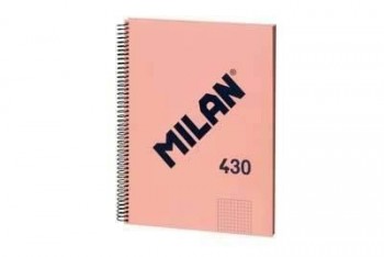 Bloc espiral Milan 57143E80P A4 80 hojas 95 gramos tapa dura 5x5 rosa serie 1918