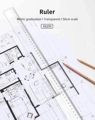 Regla Plastico Deli Escolar 50CM. E6250