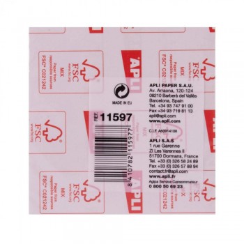 Taco de notas Apli 11597 75x75 amarillo 400 hojas