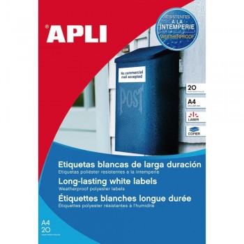 Etiqueta Apli poliester 15085 20H. 99.1X57 LARGA DURACION