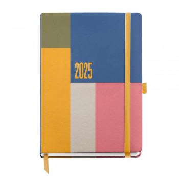 Agenda Miquelrius Anual 2025 155x213 Dia pagina Plus Grafica Color Block MR22271