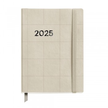 Agenda Miquelrius Anual 2025 122x168 Dia pagina Journal Flexible Cuadros Crema MR33064