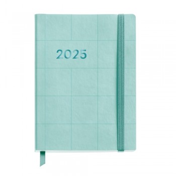 Agenda Miquelrius Anual 2025 122x168 Dia pagina Journal Flexible Cuadros Aguamarina MR33066