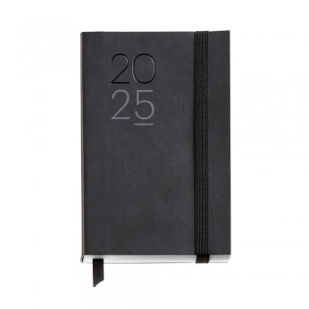 Agenda Miquelrius Anual 2025 90x140 Semana vista Passport Flexible Luxor Negro MR31266