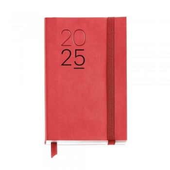 Agenda Miquelrius Anual 2025 90x140 Semana vista Passport Flexible Luxor Rojo MR31267