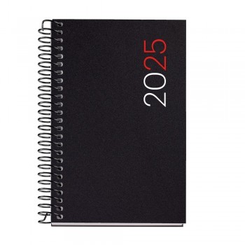 Agenda Miquelrius Anual 2025 80x120 Semana vista Caddy Espiral City Negro MR39138