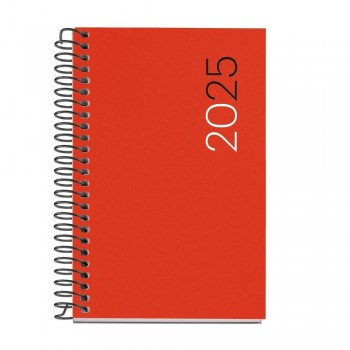 Agenda Miquelrius Anual 2025 80x120 Semana vista Caddy Espiral City Rojo MR39139