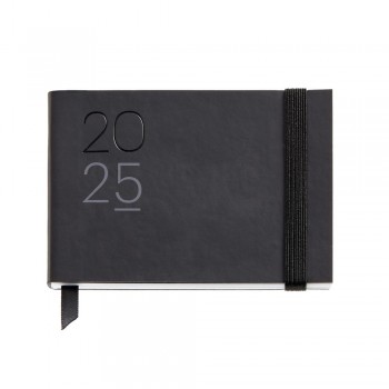 Agenda Miquelrius Anual 2025 105x74 Semana vista Pocket Flexible Luxor Negro MR32041