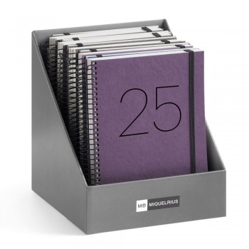 Expositor agendas anuales Miquelrius 2025 MR34297 Espiral Recycled 155x213 10 unidades