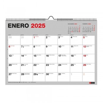 Calendario anual Miquelrius 2025 MR28244 Pared para escribir A4 296x210 Basico