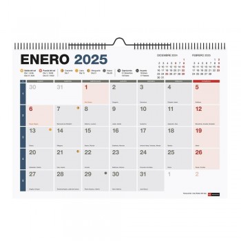 Calendario anual Miquelrius 2025 MR28260 Pared para escribir A3 420x296 Completo