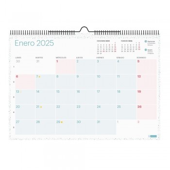 Calendario anual Miquelrius 2025 MR28263 Pared para escribir A3 420x296 Lovely