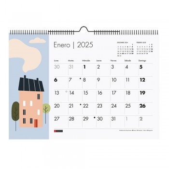 Calendario anual Miquelrius 2025 MR28265 Pared para escribir A3 420x296 Casas Pared